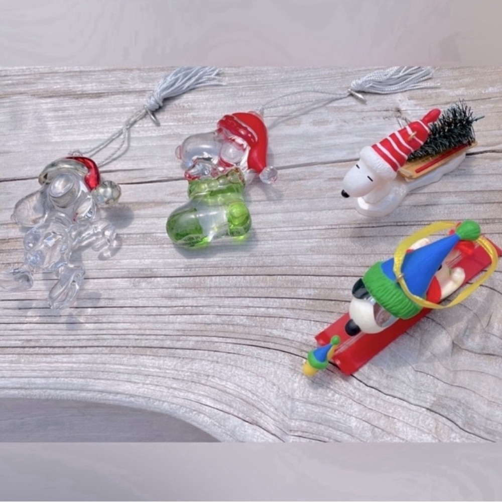 Vintage Lot of Peanuts Snoopy Christmas Ornaments
